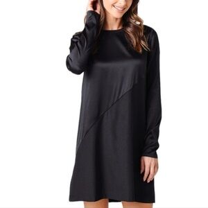 ATM Anthony Thomas Melillo Black Silk Long Sleeve Dress